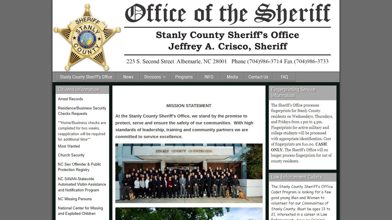 Stanly County Sheriff's Office - stanlysheriff.us